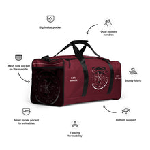Load image into Gallery viewer, Distressed Logo Burgandy Duffle bag
